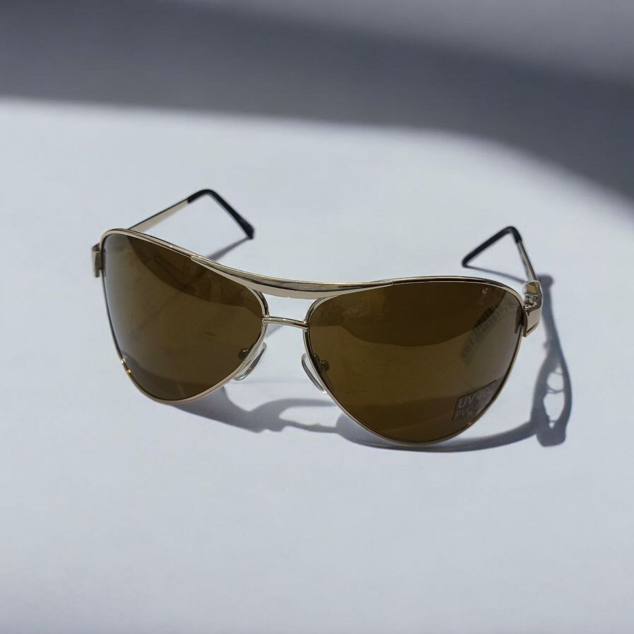 eyenake aviator gold brown A320 عینک آفتابی خلبانی فریم فلزی طلایی با عدسی قهوه ای و محافظ UV400