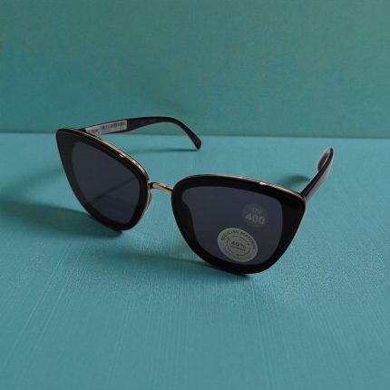 عینک آفتابی زنانه گربه ای C 808 با فریم دو رنگ و عدسی مشکی